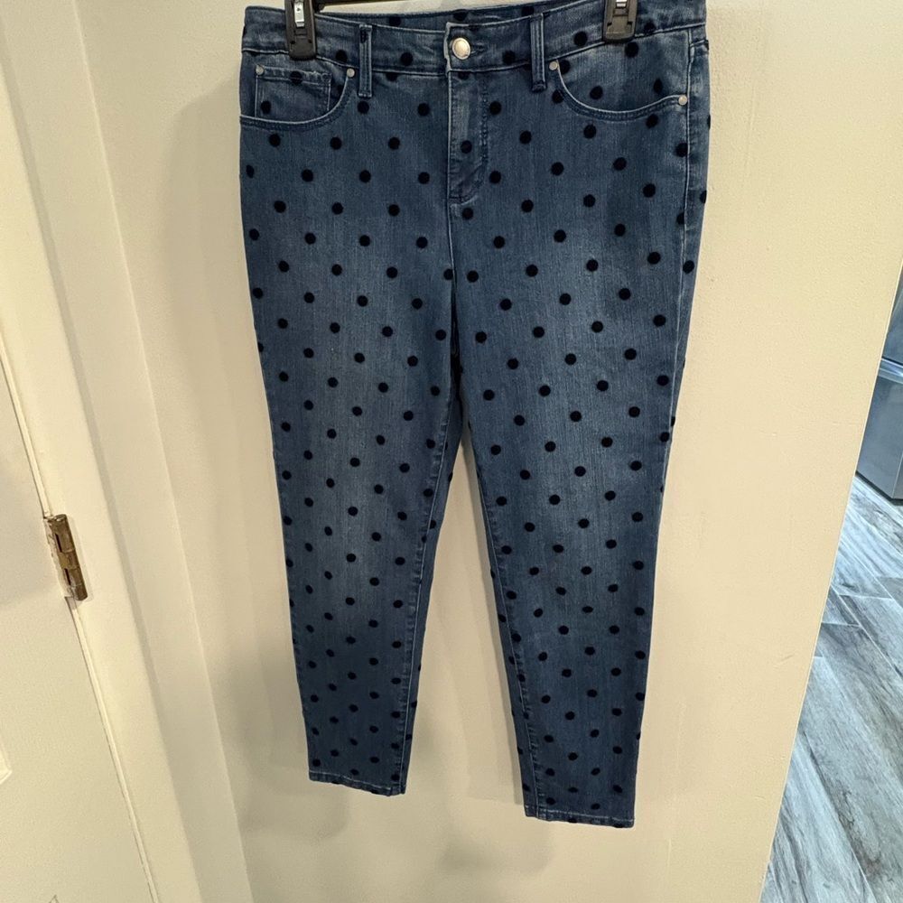 Charter Club Blue Polka Dot Cropped Jeans